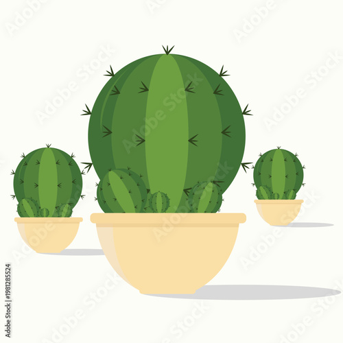 High-Quality Minimalist Cactus Plant Vector Illustration – Modern Desert Botanical Design with Clean Lines, Vibrant Green Tones, and Natural Aesthetic for Branding, Packaging, Web, and Print Use