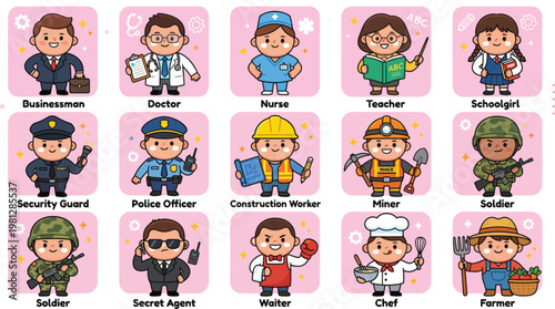 Colorful cartoon characters in playful and vibrant outfits Vector