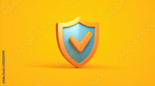 Shield with check mark, data protection concept, flat design