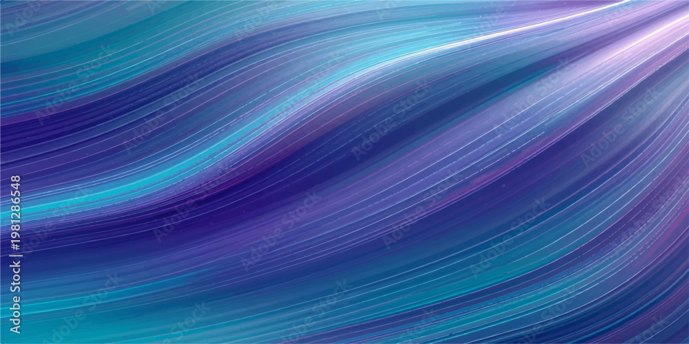 Fototapeta premium A digital art illustration features an abstract blue background with motion waves and colorful lines creating a textured wallpaper of light and energy