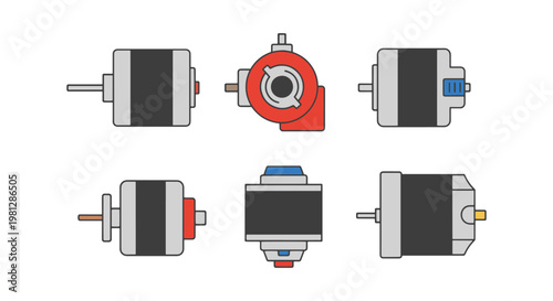Stepper Motor Line art vector clean abstract creative illustration