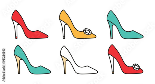 Crystal Heels Line art vector creative abstract illustration