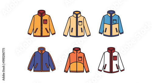 Fleece jacket Line art vector abstract modern shape illustration