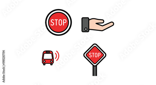 stop request Line art vector creative simple abstract