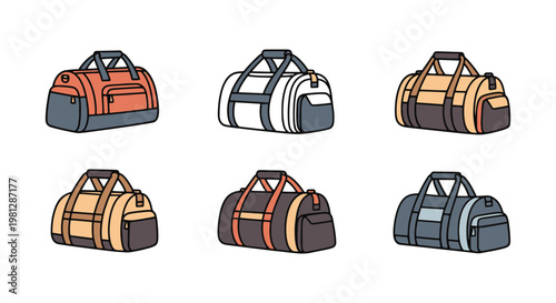 Duffel Bag Line art vector simple abstract pattern