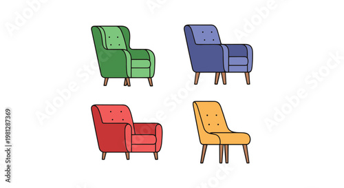 Fabric Dining Chair Line art creative abstract graphic vector