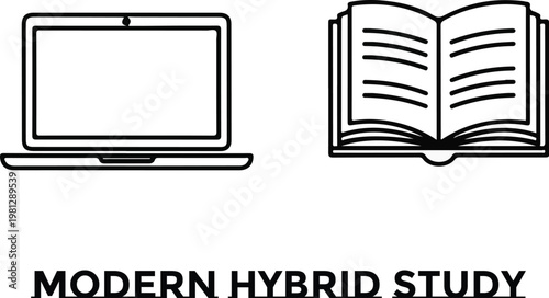 Digital e book reader icon vector illustration featuring a mobile tablet and laptop screen display for modern business technology and web design concept