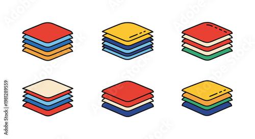 Fabric Layer Stack Line art simple abstract vector design