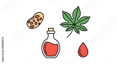 Castor oil Line art vector creative minimal illustration