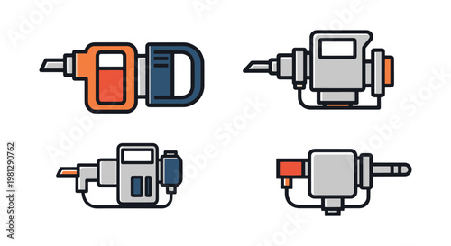 Fuel gas adapter Line art abstract clean pattern illustration