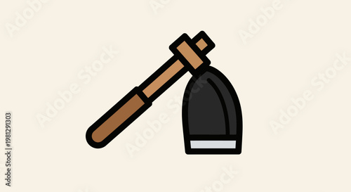 Illustrated depiction of a gardening tool used for cultivation and soil preparation activities