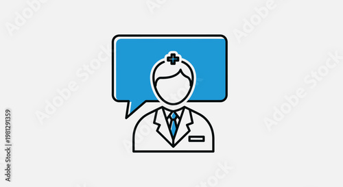 Medical professional advising, healthcare consultation, doctor communication vector illustration