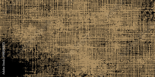 This vintage brown grunge paper texture features a rough distressed surface with natural linen and burlap patterns for a rustic vintage backdrop design