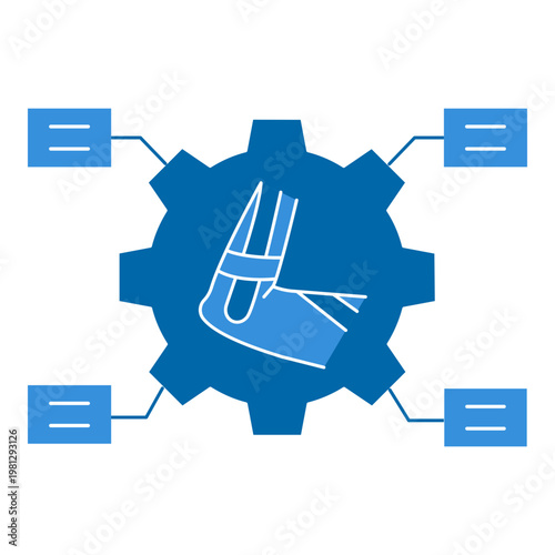 Robotics Prosthetic Line Icon for Healthcare Technology