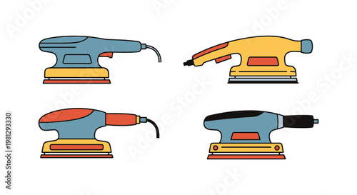 Surface Sander Line art vector simple abstract