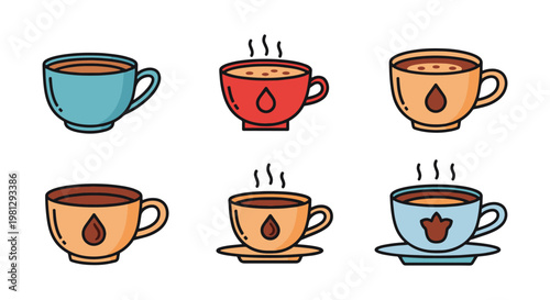 Chai Tea Cup Line art vector clean abstract design