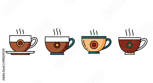 Chai Tea Cup Line art vector minimal abstract