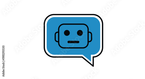 Chatbot icon design concept representing technological communication and artificial intelligence