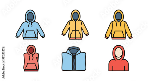 Custom hoodies Line art vector clean shapes