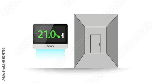 Smart home temperature controller and light switch on wall