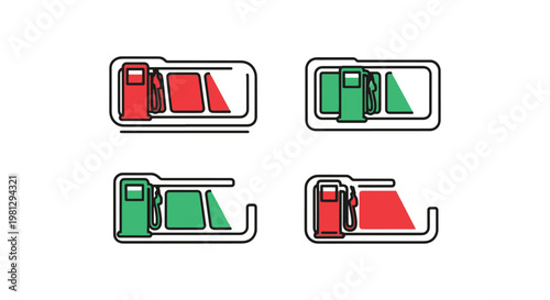 Fuel indicator Line art vector minimal creative abstract