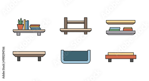 Floating Shelf Line art vector minimal decorative abstract