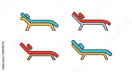 Chaise Lounge Line art vector simple minimal illustration