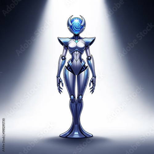 Robot and black background