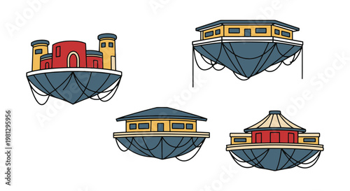 Floating Structures Line art creative abstract minimal vector