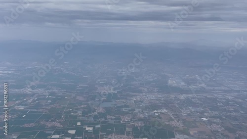 Flying over Jinan city in China