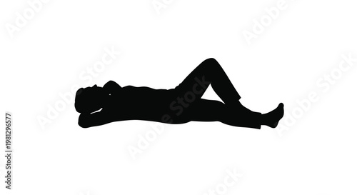 Silhouette of a person lying down in a relaxed pose