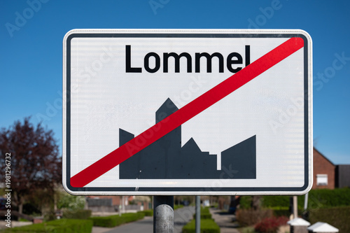End of Lommel town sign