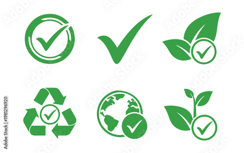 Symbols representing sustainability and eco-friendly practices