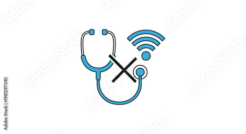 Telemedicine Device Line art creative simple shapes vector