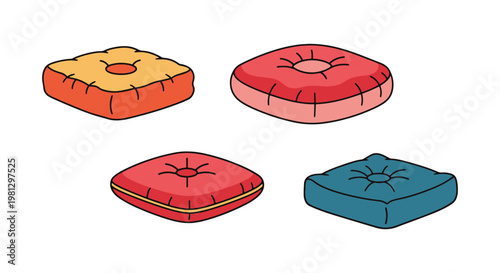 Floor Cushion Line art vector creative abstract simple