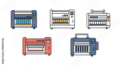 Textile Feeder Line art vector abstract modern illustration