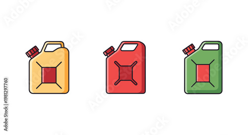 Diesel canister Line art clean shapes vector