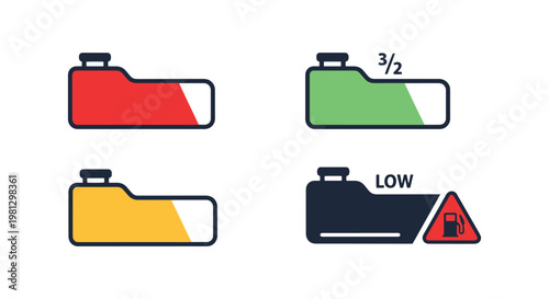 Fuel Level Indicator Line art simple abstract color pattern