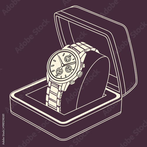 A watch in an open jewelry box