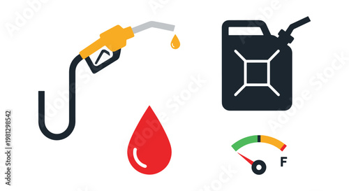 Fuel Line art vector set creative colorful shapes illustration