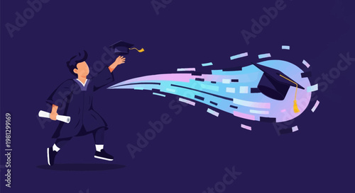 Man runs from speeding laptop.