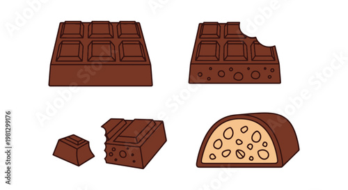 Chocolate Bar Slice Line art modern abstract clean vector