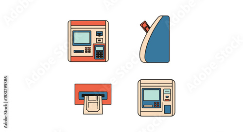 ticket machine Line art vector clean abstract creative illustration