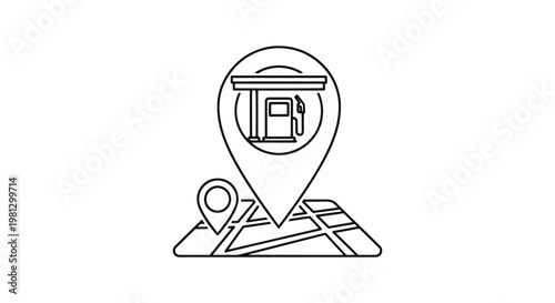 Fuel logistics Line art modern abstract design illustration