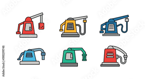 Diesel pump logo Line art abstract colorful pattern illustration