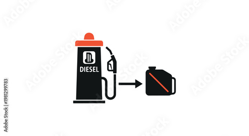 Diesel usage vector Line art creative abstract illustration