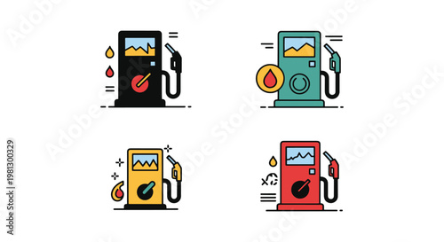 Fuel Management Dashboard Line modern shape abstract vector