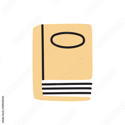 Doodle book icon hand drawn in a modern minimalistic style. Knowledge and education symbol isolated on white background. Vector illustration