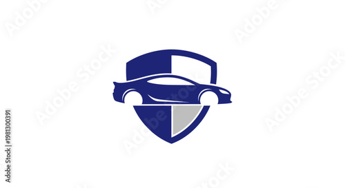 Automotive shield emblem, modern car design with a protection concept, a luxury brand