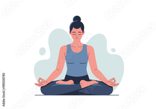 Woman in yoga meditation pose.